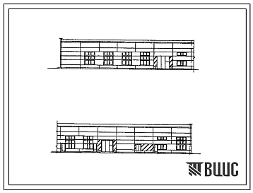 Фасады Типовой проект 503-2-54.94 Производственный корпус автотранспортного предприятия на 50 автомобилей смешанного парка