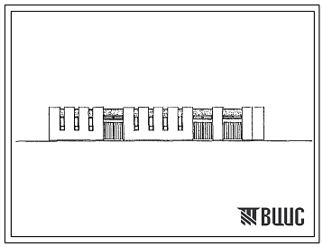 Фасады Типовой проект 503-2-9.84 Гараж-стоянка станции переливания крови II категории. Для 17 автомобилей