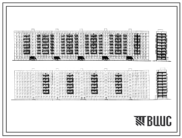 Фасады Типовой проект 1-515-35/9М 9-ти этажный 5-ти секционный 390 квартирный жилой дом гостиничного типа из изделий серии 1-515/9