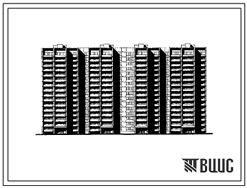 Фасады Типовой проект И-522А/78 16-ти этажные 251-квартирные панельно-блочные жилые дома из изделий серии II-68 производства ГМПСМ для строительства в г. Москве