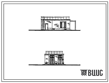 Фасады Типовой проект 902-1-110.87 Канализационная насосная станция производительностью 75–200 м3/ч, напором 30–33 м с незасоряющимися насосами (марки СДС 80/32) при глубине заложения подводящего коллектора 5,5 м (монолитный вариант)