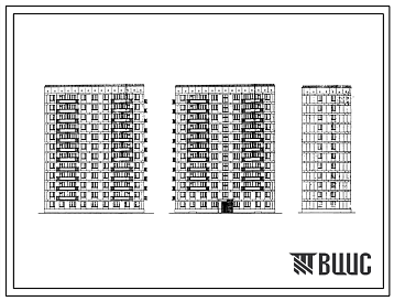 Фасады Типовой проект II-18-01/12 12-ти этажный односекционный 84-квартирный жилой дом со стенами из керамзитобетонных блоков.