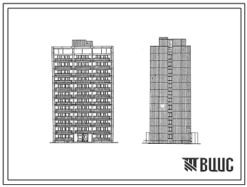 Фасады Типовой проект II-68-01/12-83 12-ти этажные панельно-блочные жилые дома на 59 квартир серии II-68