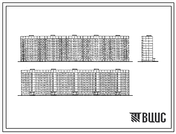 Фасады Типовой проект П37/9-515 9-этажный 5-секционный 180-квартирный панельный жилой дом