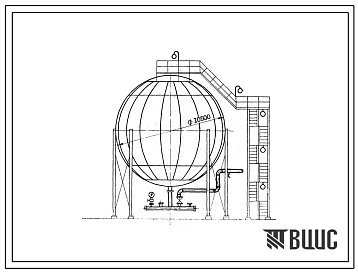 Фасады Типовой проект 707-1-8 Шаровой газгольдер емкостью 600 м3 на давление 8 кгс/см2 для хранения инертных газов
