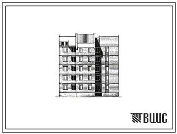 Фасады Типовой проект 67-059с.13.89 Блок-секция 5-этажная 14-квартирная торцовая правая 1-2-4