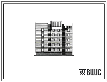 Фасады Типовой проект 67-058с.13.89 Блок-секция 5-этажная 14-квартирная торцовая левая 1-2-4