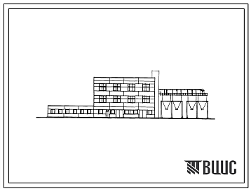 Фасады Типовой проект 805-9-10.85 Цех по обогащению комбикормов производительностью 100 т в смену для птицеводческих хозяйств
