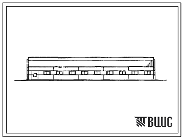 Фасады Типовой проект 807-10-1 Изолятор для свиней на 20 станков. Размеры здания - 9x30 м. Расчетная температура: -20, -30, -40°С. Стены - панельные легкобетонные. Покрытие - железобетонные плиты по железобетонным фермам