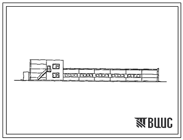 Фасады Типовой проект 807-10-100.87 Производственный корпус областного (краевого) хозрасчетного ветеринарно-санитарного отряда численностью до 100 чел. Размеры здания -18x48 м. Расчетная температура: -20, -30, -40°С. Стены - панельные легкобетонные. Покрытие - ж