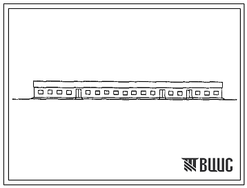 Фасады Типовой проект 807-10-88.86 Ветеринарный пункт для овец и крупного рогатого скота. Размеры здания - 18x72 м. Расчетная температура: -20, -30, -40°С. Стены - кирпичные и саманные. Покрытие - деревянное