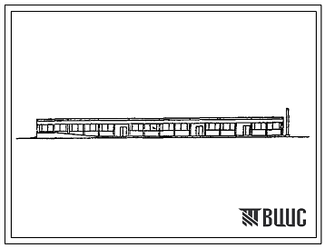 Фасады Типовой проект 808-5-65.92 Производственный корпус для пчеловодческой фермы на 2400 пчелиных семей. Размеры здания - 12x48 м. Расчетная температура: -30°С. Стены - панельные легкобетонные. Покрытие - железобетонные плиты по железобетонным балкам
