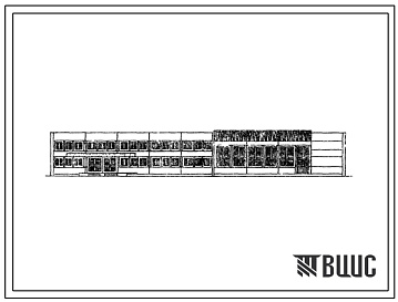 Фасады Типовой проект 231-2-135-63 Общественно-бытовой корпус профтехучилища и техникума на 720 учащихся. Здание одно-, двухэтажное в конструкциях серии 135. Стены из однослойных легкобетонных панелей.