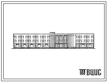 Фасады Типовой проект 234-01-167.88 Специализированное профтехучилище сельскохозяйственного профиля на 360 учащихся. Здание двух-, трехэтажное. Стены из кирпича.