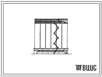 Фасады Типовой проект 702-1-4 Четырехрядный силосный корпус типа СКМ-6-24 емкостью 15900 т с монолитными силосами диаметром 6 м