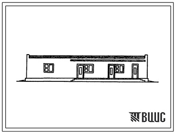 Фасады Типовой проект 817-250.86 Четырехкомнатный бригадный чабанский дом (с плоской кровлей)