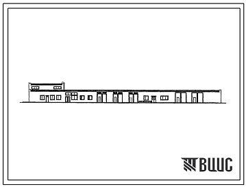 Фасады Типовой проект 810-3-5.86 Блок вспомогательных служб тепличного комбината площадью 12 га теплиц (с кирпичными стенами)