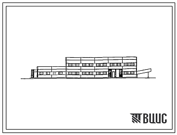 Фасады Типовой проект 815-54.87 Цех разделения навоза на фракции производительностью 600 м3 в смену. Размеры здания - 12x42,3 м. Расчетная температура: -20, -30, -40°С. Стены - панельные легкобетонные. Покрытие - железобетонные плиты по железобетонным балкам