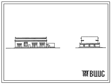Фасады Типовой проект 816-1-134.87 Производственный корпус гаража-мастерской на 4 грузовых автомобиля и 4 трактора