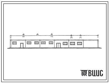 Фасады Типовой проект 804-4-4с.13.86 Доильно-шубатный цех производительностью 1,2 тонны в сутки (вариант по рамной схеме). Для Казахской ССР