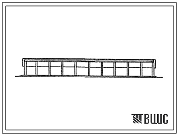 Фасады Типовой проект 803-9-92.13.87 Навес для содержания 300 голов ремонтного молодняка (неполный каркас деревянный) для лесостепных районов Украинской ССР