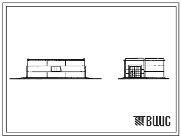 Фасады Типовой проект 816-2-22.86 Здание мойки тракторов и автомобилей. Предназначено для мойки тракторов и автомобилей. Размеры здания - 6x18 + 6x6 м. Расчетная температура: -30°С. Стены - панельные легкобетонные. Покрытие - железобетонные плиты по железобетонн