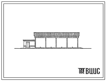 Фасады Типовой проект 816-2-34.87 Навес-стоянка гаража-мастерской на 4 грузовых автомобиля и 4 трактора