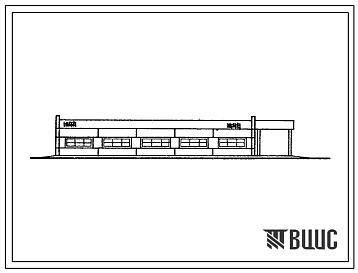 Фасады Типовой проект 816-225 Пункт технического обслуживания комплексов по производству молока на 800 и 1200 коров. Предназначен для технического обслуживания и ремонта оборудования животноводческого комплекса. Размеры здания - 9x30 м. Расчетная температура: -2