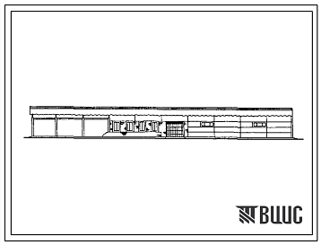 Фасады Типовой проект 816-9-22.85 Материально-технический склад для хозяйств с парком 200 тракторов. Предназначен для хранения ремонтных материалов, агрегатов, запчастей и оборудования на центральной усадьбе. Размеры здания - 12x60 м. Расчетная температура: -20,