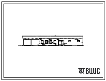 Фасады Типовой проект 816-9-25.85 Материально-технический склад для хозяйств с парком 100 тракторов. Предназначен для хранения ремонтных материалов, агрегатов, запчастей и оборудования на центральной усадьбе. Размеры здания - 12x42 м. Расчетная температура: -20,