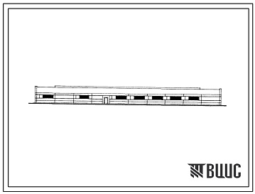 Фасады Типовой проект 801-4-148.13.87 Здание на 300 голов ремонтного молодняка крупного рогатого скота мясных пород боксового содержания (с рамным железобетонным каркасом) (для Казахской ССР)