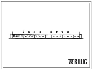 Фасады Типовой проект 801-4-118с.13.86 Здание на 250 голов ремонтного молодняка крупного рогатого скота с беспривязным содержанием на глубокой подстилке и кормлением в здании (для строительства в Казахской ССР)