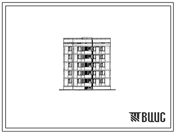 Фасады Типовой проект 126-065.84 Пятиэтажная блок-секция рядовая с торцевыми окончаниями на 10 квартир. Для строительства в городах и поселках городского типа