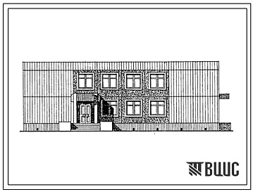 Фасады Типовой проект 261-21-45с.86 Здания-блоки (в панельных конструкциях) для формирования комплексов торгово-бытового обслуживания. Жилищно-эксплуатационная контора с клубно-кружковыми комнатами