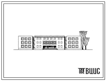 Фасады Типовой проект 235-1-146с.13.86 Учебный корпус профтехучилища на 720 учащихся с зальными помещениями со стенами из пиленого известнякового камня (для Азербайджанской ССР)