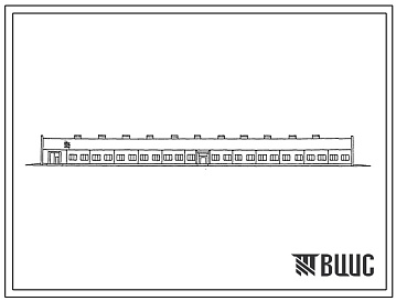 Фасады Типовой проект 801-2-74с.13.86 Коровник на 200 коров привязного содержания. Для Казахской ССР. (Ввод опубл. в И-9-86)