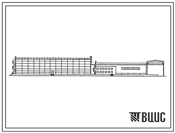 Фасады Типовой проект 709-9-70.87 Неотапливаемый склад вместимостью 5 тыс. т базы материально-технического снабжения (в легких металлических конструкциях)