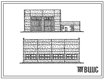 Фасады Типовой проект 501-3-34.87 Тепловозо-вагонное депо на два стойла для тепловозов ТГМ и ТГК колеи 1520 мм