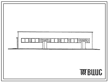 Фасады Типовой проект 505-81.13.87 Складской блок с помещением  для электропогрузчика базы для стоянки маломерного флота на 100 судов (для Казахской ССР)