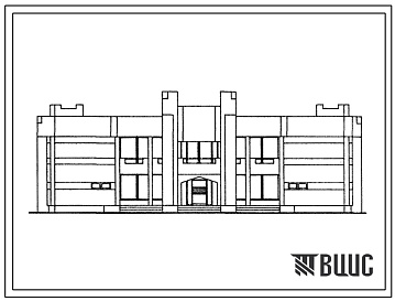 Фасады Типовой проект 262-012-290с.33.88 Клуб на 400 посетителей (зал на 300 мест). Для Киргизской ССР