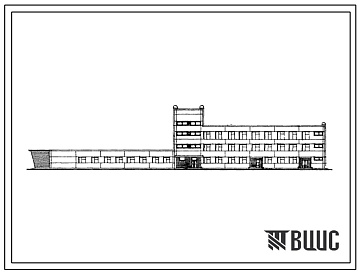 Фасады Типовой проект 416-4-90 Здание бытовых помещений на 400 рабочих со здравпунктом и столовой.