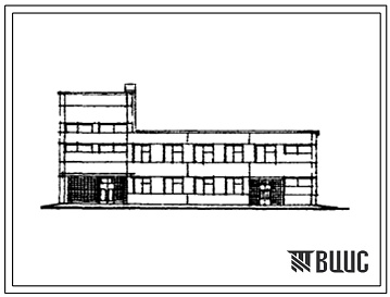 Фасады Типовой проект 416-4-88 Здание бытовых помещений на 150 рабочих с буфетом.