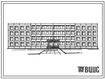 Фасады Типовой проект 231-2-125-57 Универсальный учебный корпус для техникумов и профтехучилищ со средней общеобразовательной подготовкой на 960 учащихся.
