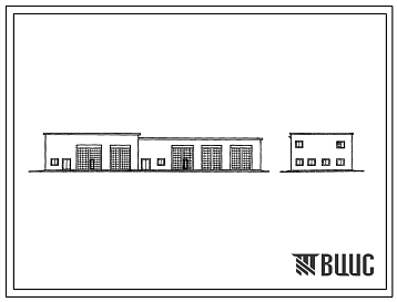 Фасады Типовой проект 816-1-26 Мастерская ремонтно-технической базы отделений (бригад) до 40 тракторов с теплой стоянкой 12 тракторов и электродной котельной