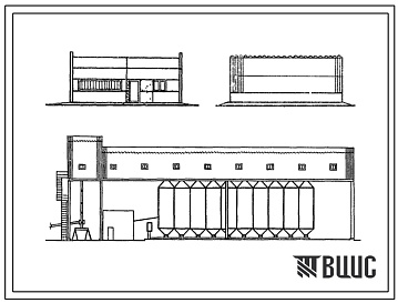 Фасады Типовой проект 813-5-2 Хранилище гранулированной травяной муки на базе оборудования ОЗВ-1 емкостью 1000 тонн