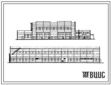 Фасады Типовой проект 501-3-7 Тепловозо-вагонное депо на 8 стойла для промышленных железных дорог колеи 1520 мм