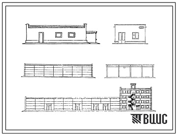 Фасады Типовой проект 402-11-70 Промыслово-геодезическая база на 6 партий