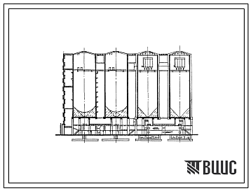 Фасады Типовой проект 708-37.88 Силосы для цемента диаметром 18 м. Емкость 40 тыс. т