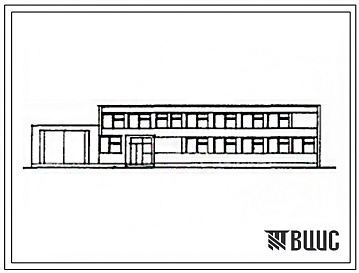 Фасады Типовой проект 807-11-9с.83 Административное здание с санпропускником на 60 человек для животноводческих комплексов и ферм. Для строительства  в подрайоне сейсмичностью 7, 8 и 9 баллов