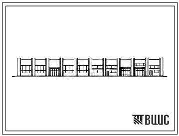 Фасады Типовой проект 503-1-19.83 Гараж спецмашин и механизмов блока производственно-технического обслуживания жилищного фонда от 300 до 600 тыс. м2 жилой площади